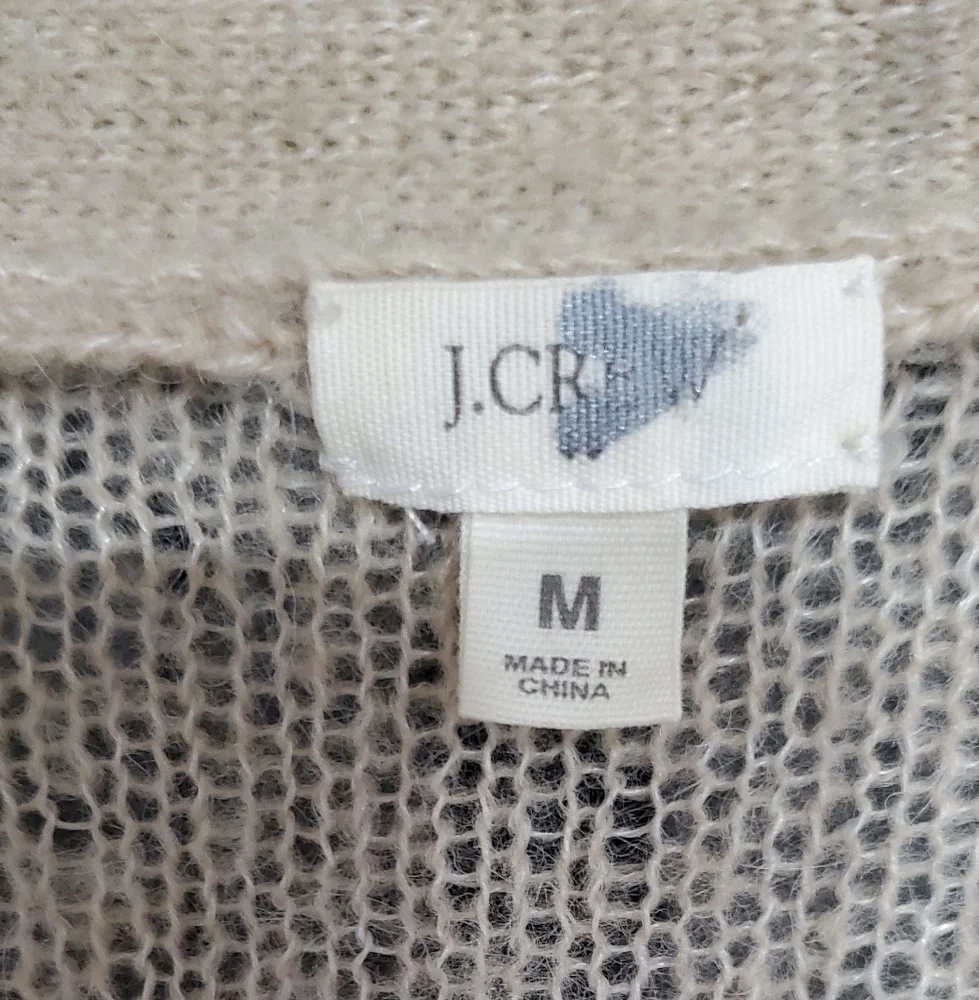 J.CREW  Women's Cream Cardigan Sweater Wool/ Mohair Material Medium⚜️🤎⚜️ - Picture 6 of 6